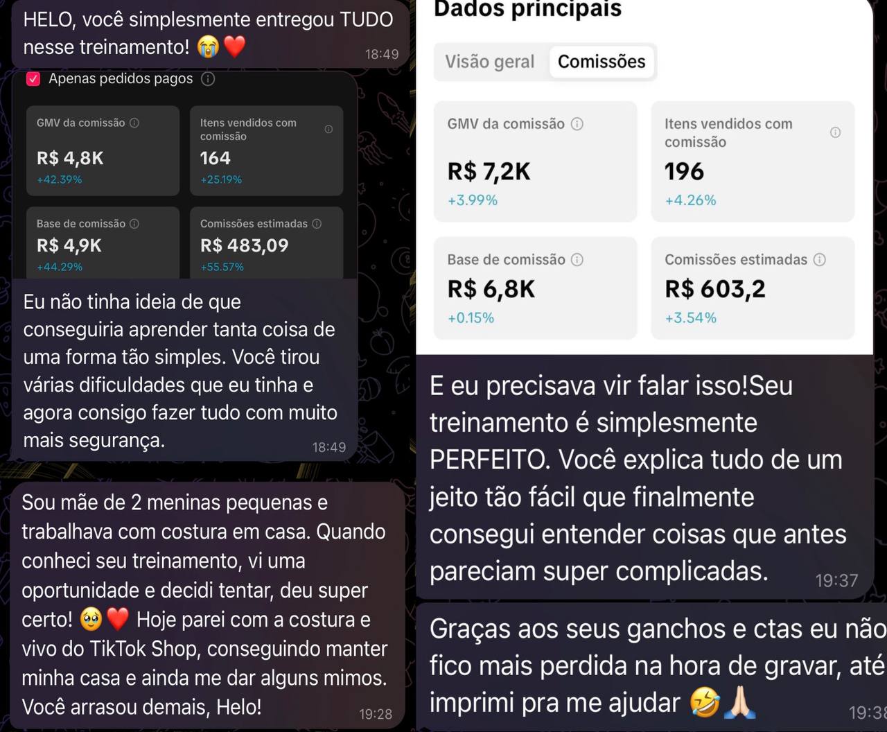 Depoimentos de alunas do Método HS 1